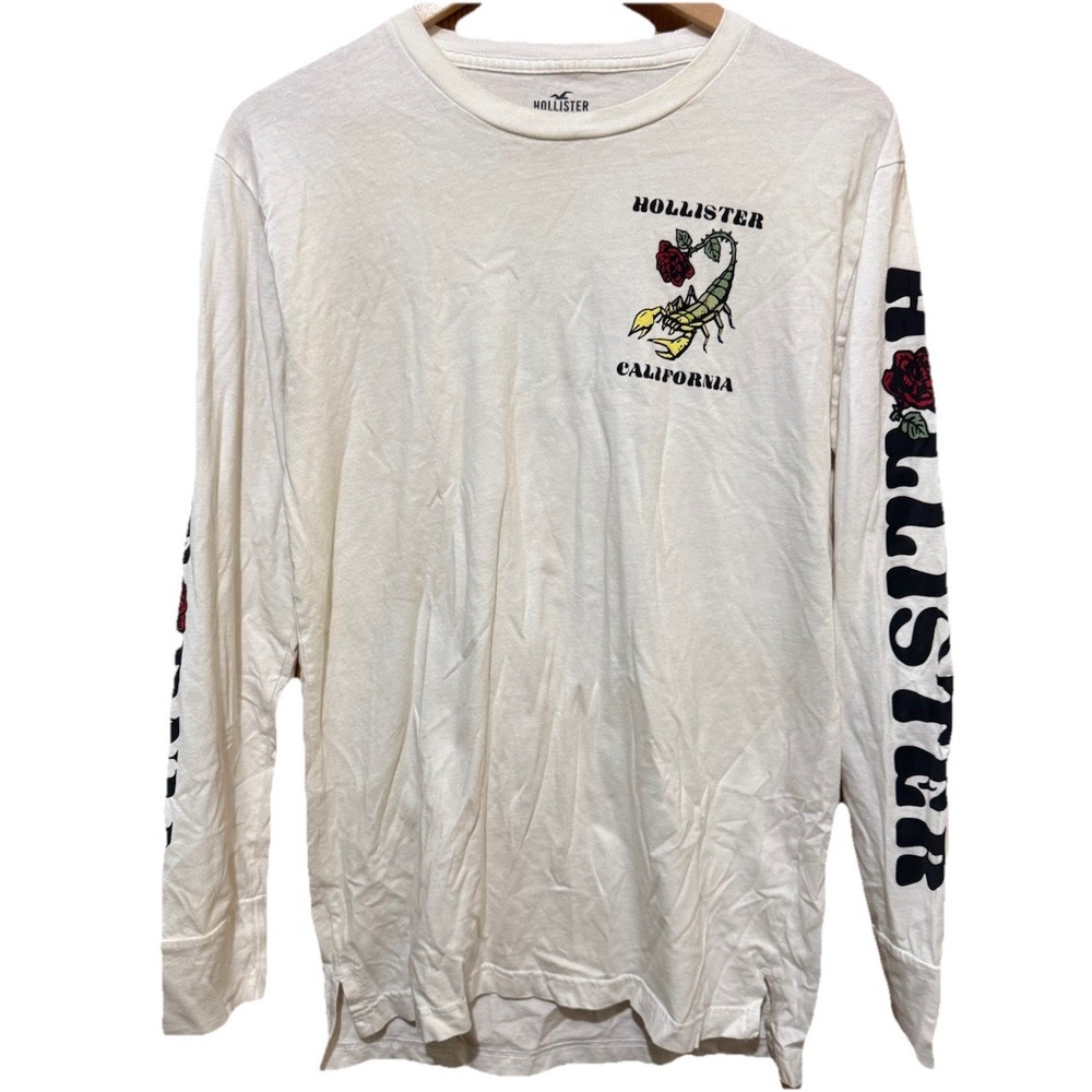 HOLLISTER NEVER LOOK BACK LONG SLEEVE T-SHIRT ROSE‎ SCORPION SIZE SMALL EUC